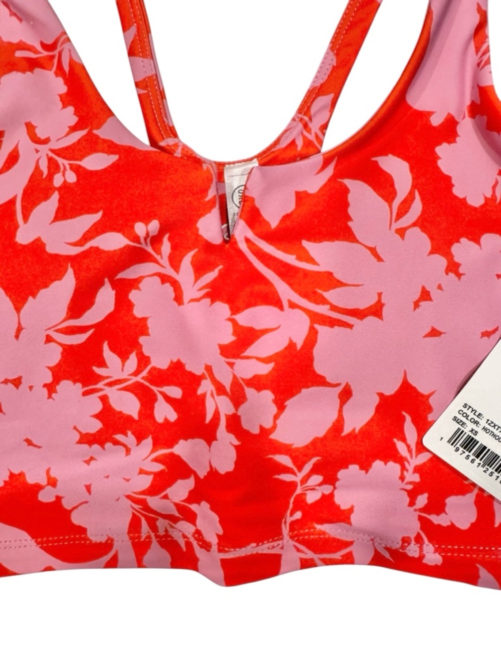 SAGE COLLECTIVE Vibrant Hothouse Floral Lava Red Pink Sports Bra Crop NWT XS - Picture 7 of 10